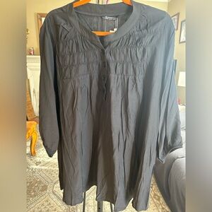 BloomChic Blue V-Neck 3/4 Sleeve Blouse